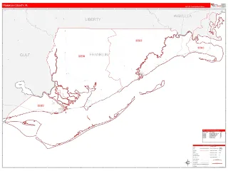 Franklin County, FL RedLine style ZIP Code wall map