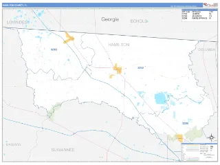 Hamilton County, FL Business Reference style ZIP Code wall map