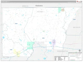 Holmes County, FL Classic style ZIP Code wall map