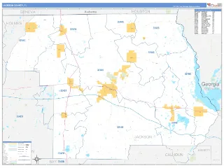 Jackson County, FL Business Reference style ZIP Code wall map