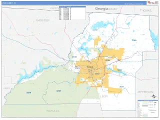 Leon County, FL Business Reference style ZIP Code wall map