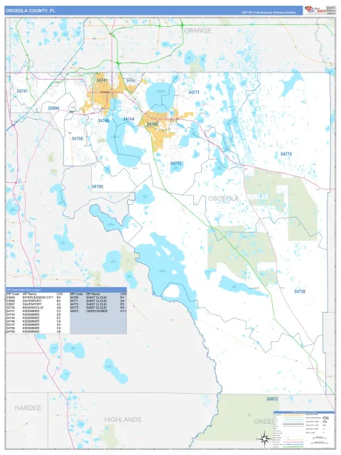 Osceola County, FL map