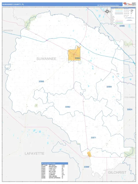 Suwannee County, FL map