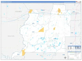 Washington County, FL Business Reference style ZIP Code wall map