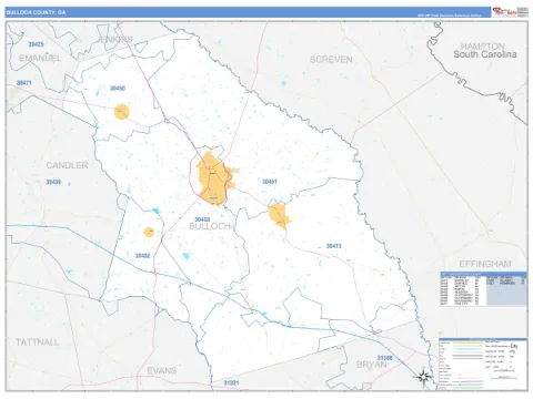 Bulloch County, GA map