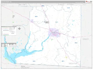 Decatur County, GA Classic style ZIP Code wall map