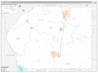 Dooly County, GA Classic style ZIP Code wall map