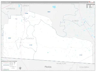 Echols County, GA Classic style ZIP Code wall map