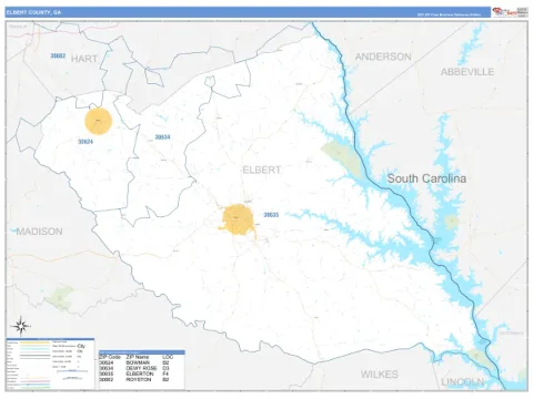 Elbert County, GA map
