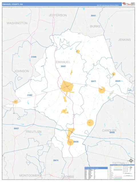 Emanuel County, GA map