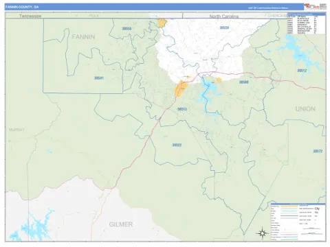 Fannin County, GA map