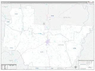 Irwin County, GA Classic style ZIP Code wall map