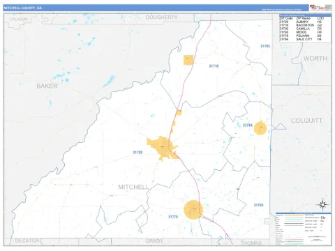 Mitchell County, GA map