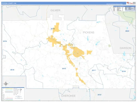 Pickens County, GA map