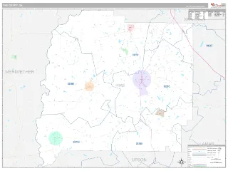 Pike County, GA Classic style ZIP Code wall map