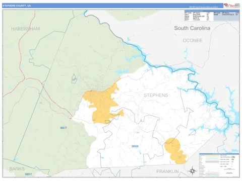 Stephens County, GA map
