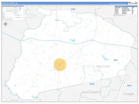 Treutlen County, GA map