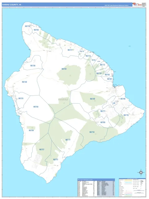 Hawaii County, HI map