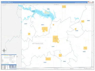 Appanoose County, IA Business Reference style ZIP Code wall map