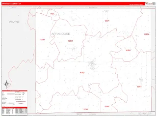 Appanoose County, IA RedLine style ZIP Code wall map