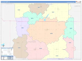 Calhoun County, IA ColorCast style ZIP Code wall map
