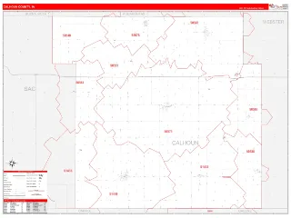 Calhoun County, IA RedLine style ZIP Code wall map