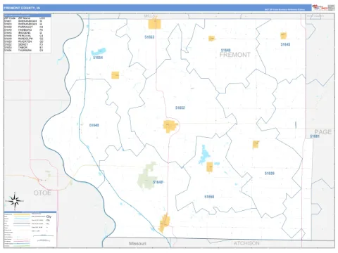 Fremont County, IA map