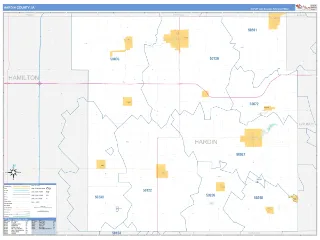Hardin County, IA Business Reference style ZIP Code wall map