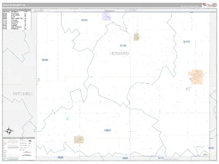 Howard County, IA Classic style ZIP Code wall map