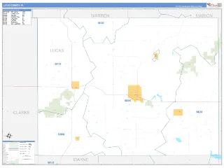 Lucas County, IA Business Reference style ZIP Code wall map