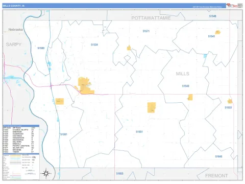 Mills County, IA map