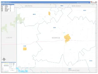 Monroe County, IA Business Reference style ZIP Code wall map