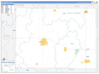 Montgomery County, IA Business Reference style ZIP Code wall map