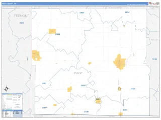 Page County, IA Business Reference style ZIP Code wall map