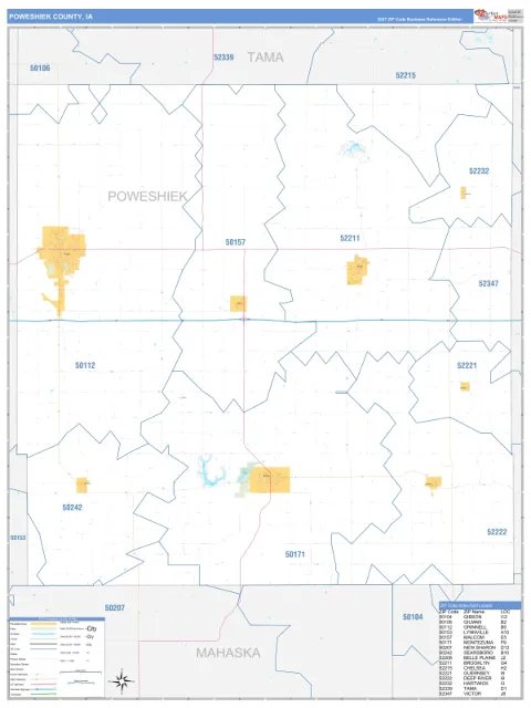 Poweshiek County, IA map