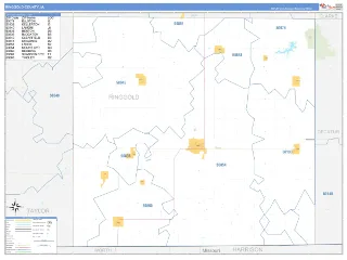 Ringgold County, IA Business Reference style ZIP Code wall map