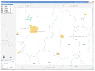 Union County, IA Business Reference style ZIP Code wall map
