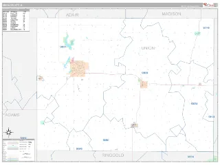Union County, IA Classic style ZIP Code wall map