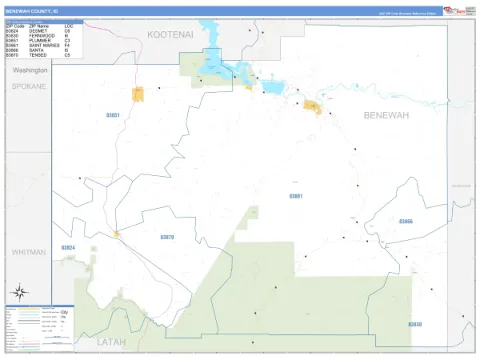 Benewah County, ID map