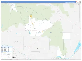 Blaine County, ID Business Reference style ZIP Code wall map