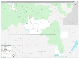 Blaine County, ID Classic style ZIP Code wall map