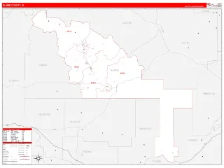 Blaine County, ID RedLine style ZIP Code wall map