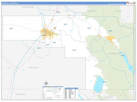 Bonneville County, ID map