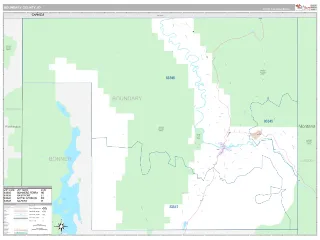 Boundary County, ID Classic style ZIP Code wall map