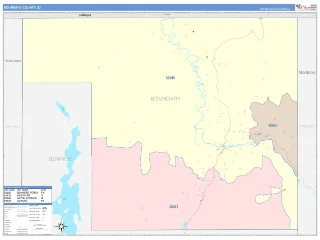 Boundary County, ID ColorCast style ZIP Code wall map