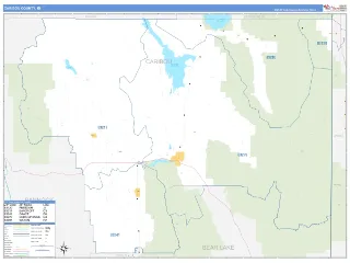 Caribou County, ID Business Reference style ZIP Code wall map