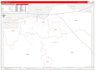Cassia County, ID RedLine style ZIP Code wall map
