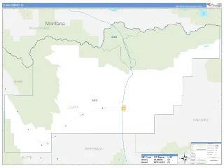 Clark County, ID Business Reference style ZIP Code wall map