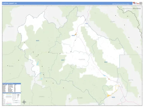 Custer County, ID map