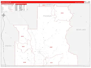Franklin County, ID RedLine style ZIP Code wall map